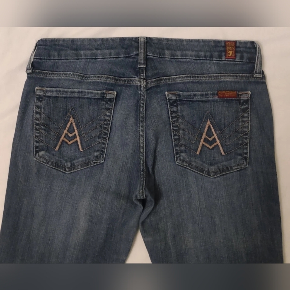 7 FOR ALL MANKIND A POCKET JEANS SIZE 28 WOMENS meas. W 31 ins. 31